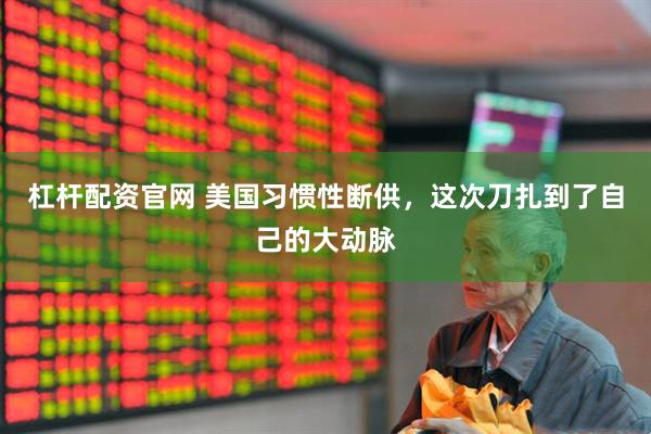 杠杆配资官网 美国习惯性断供，这次刀扎到了自己的大动脉